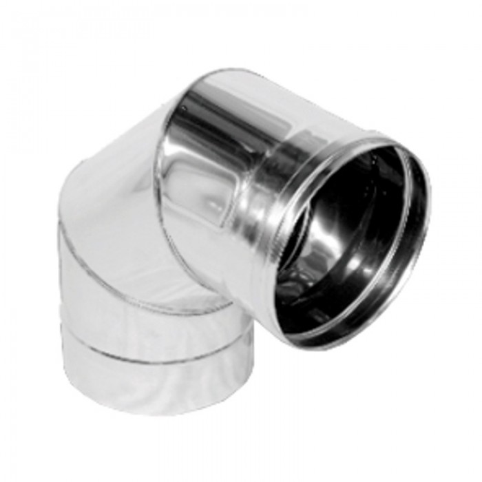 Дымоходное колено фиксир. 90° нерж. Версия Люкс D-600 мм толщ. 1 мм